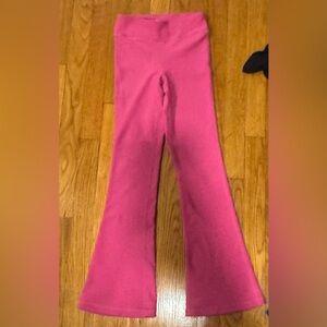 Pink Kids Flared Ribbed Leggings: Yogalicious